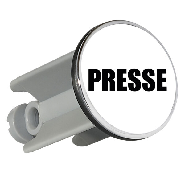 Waschbeckenstöpsel Presse Schriftzug 4cm Abflussstopfen