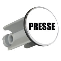 Waschbeckenstöpsel Presse Schriftzug 4cm Abflussstopfen