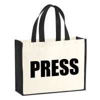 Jutetasche Press Schriftzug 21 Liter Black