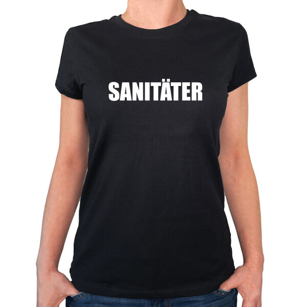 Damen T-Shirt Sanitäter Schriftzug Größe XS-XXL