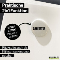 Magnet Sanitäter Schriftzug 59mm Kühlschrankmagnet Flaschenöffner