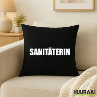 Kissen Sanitäterin Schriftzug 40x40cm