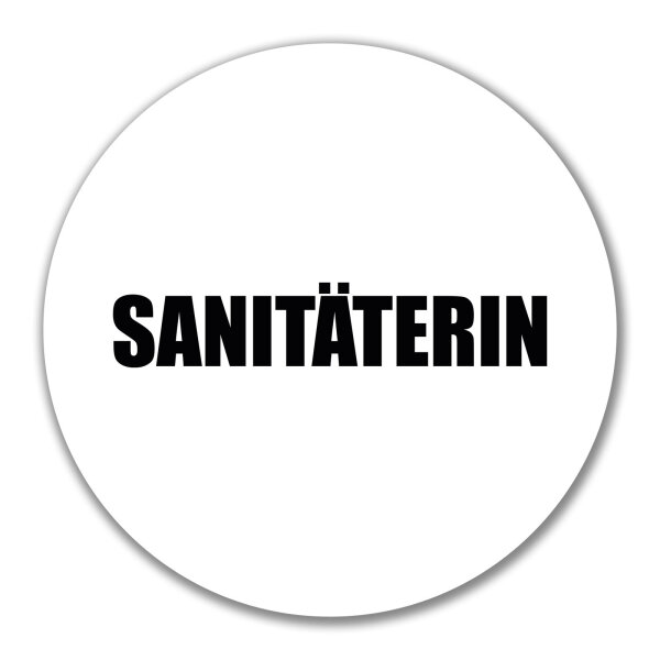 Aufkleber Sanitäterin Schriftzug 10cm Sticker