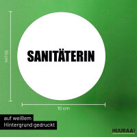 Aufkleber Sanitäterin Schriftzug 10cm Sticker