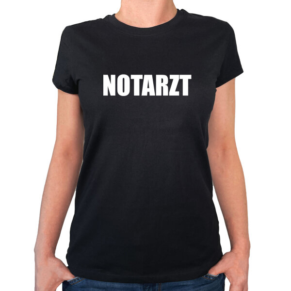 Damen T-Shirt Notarzt Schriftzug Größe XS-XXL