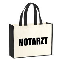 Jutetasche Notarzt Schriftzug 21 Liter Black