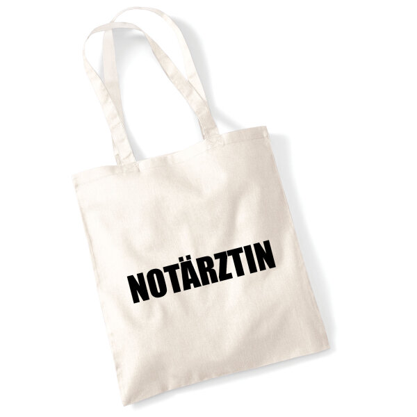 Jutebeutel Notärztin Schriftzug 10 Liter