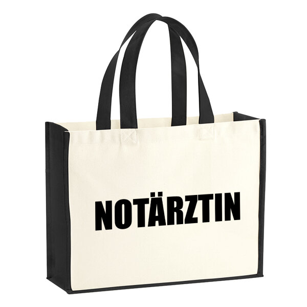 Jutetasche Notärztin Schriftzug 21 Liter Black