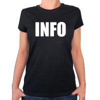 Damen T-Shirt Info Symbol Größe XS-XXL