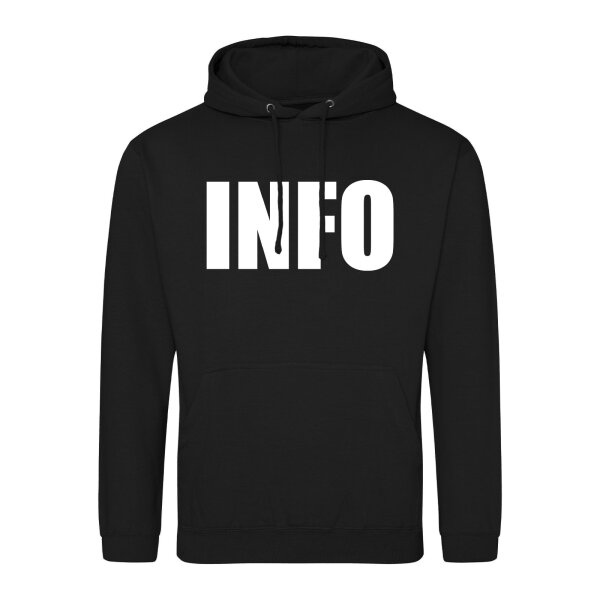 Unisex Hoodie Info Symbol Größe S-3XL
