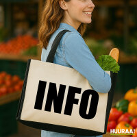 Jutetasche Info Symbol 21 Liter Black