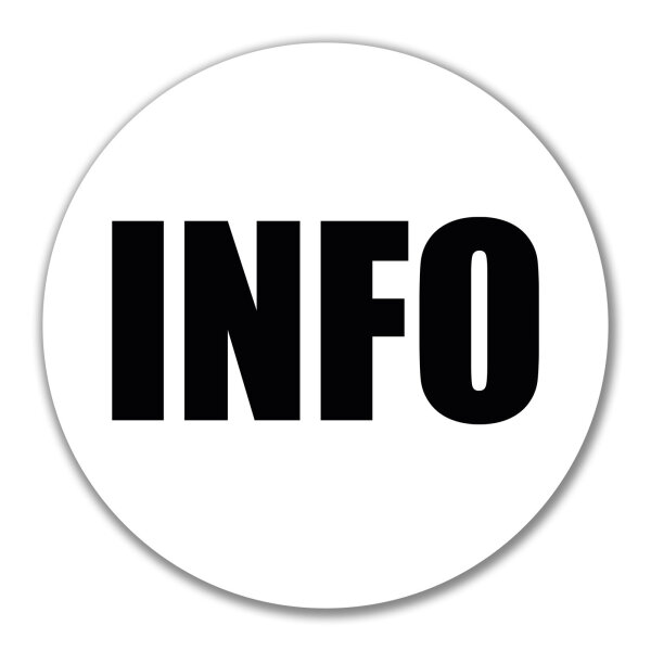 Aufkleber Info Symbol 10cm Sticker