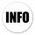 Aufkleber Info Symbol 10cm Sticker
