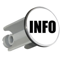 Waschbeckenstöpsel Info Symbol 4cm Abflussstopfen