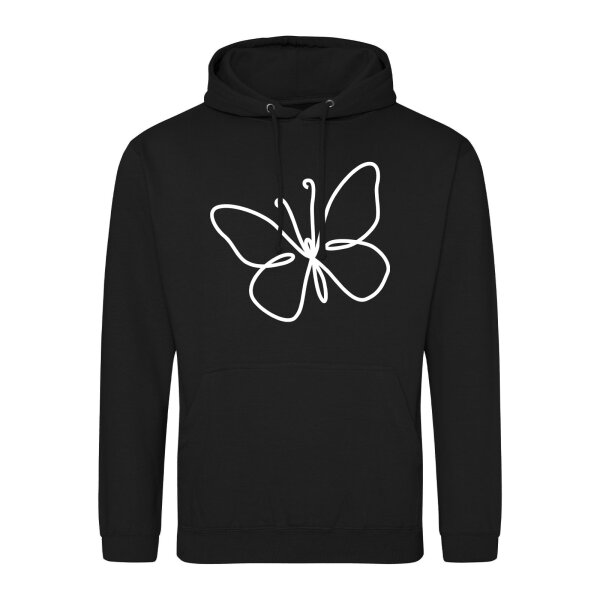 Unisex Hoodie Schmetterling Silhouette Größe S-3XL
