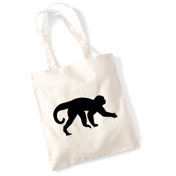 Jutebeutel Affe Silhouette 10 Liter