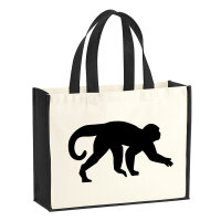 Jutetasche Affe Silhouette 21 Liter Black