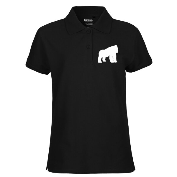 Damen Polo Shirt Gorilla Silhouette Größe XS-XXL