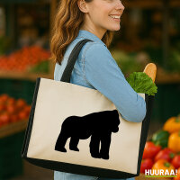 Jutetasche Gorilla Silhouette 21 Liter Black