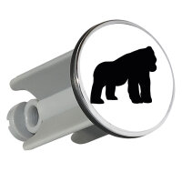 Waschbeckenstöpsel Gorilla Silhouette 4cm...
