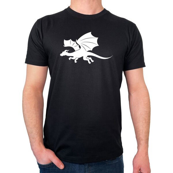 Herren T-Shirt Drache Silhouette Größe S-3XL