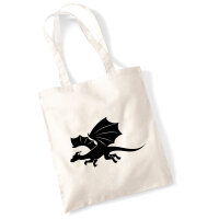 Jutebeutel Drache Silhouette 10 Liter