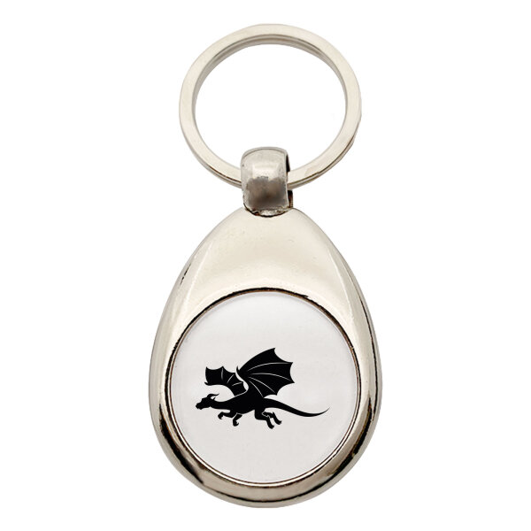Schlüsselanhänger Drache Silhouette