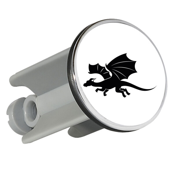 Waschbeckenstöpsel Drache Silhouette 4cm Abflussstopfen