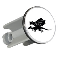 Waschbeckenstöpsel Drache Silhouette 4cm Abflussstopfen