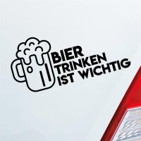 Autoaufkleber Bier Trinken ist wichtig ca. 19x9cm
