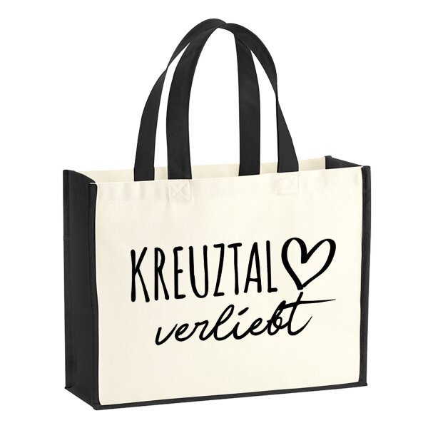 Jutetasche Kreuztal verliebt 21 Liter Black