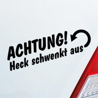 Autoaufkleber Achtung Heck schwenkt aus Fett Anhänger ca. 19x6cm