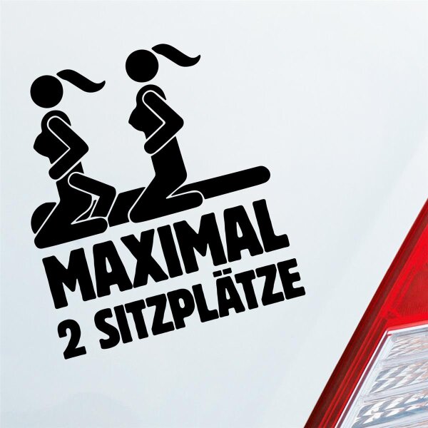 Autoaufkleber Maximal Zwei Sitzplätze ca. 9x10cm