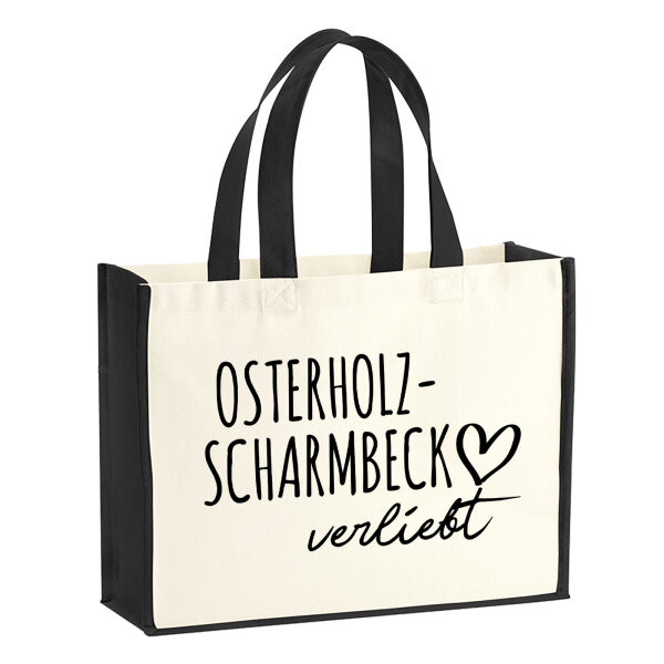 Jutetasche Osterholz-Scharmbeck verliebt 21 Liter Black