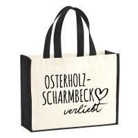 Jutetasche Osterholz-Scharmbeck verliebt 21 Liter Black