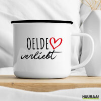 Emaille Tasse Oelde verliebt 300ml Vintage Emaille Becher