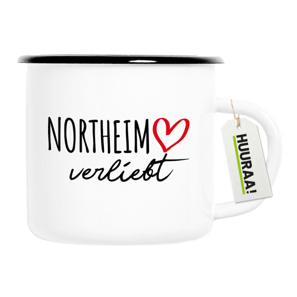 Emaille Tasse Northeim verliebt 300ml Vintage Emaille Becher