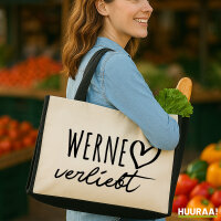 Jutetasche Werne verliebt 21 Liter Black