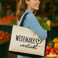 Jutetasche Wedemark verliebt 21 Liter Black