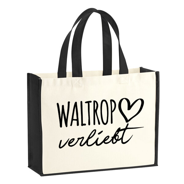 Jutetasche Waltrop verliebt 21 Liter Black