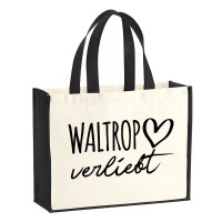Jutetasche Waltrop verliebt 21 Liter Black