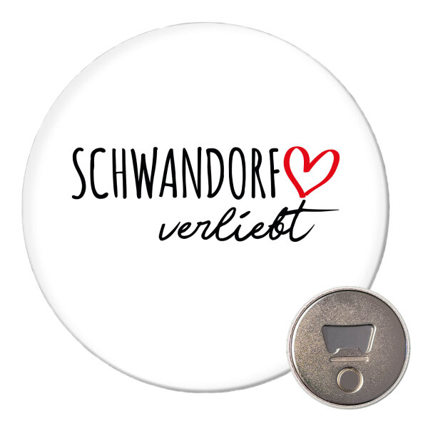Magnet Schwandorf verliebt 59mm Kühlschrankmagnet Flaschenöffner