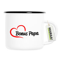 Emaille Tasse Bonus Papa Herz 300ml Vintage Emaille Becher