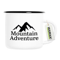 Emaille Tasse Mountain Adventure Berge 300ml Vintage...