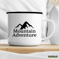 Emaille Tasse Mountain Adventure Berge 300ml Vintage Emaille Becher