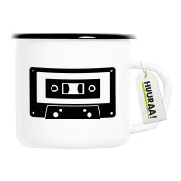 Emaille Tasse Kassette Tape 300ml Vintage Emaille Becher