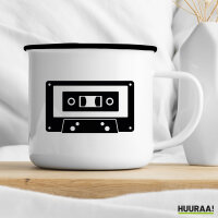 Emaille Tasse Kassette Tape 300ml Vintage Emaille Becher