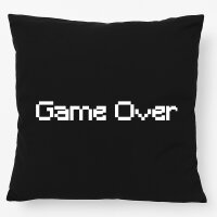 Kissen Game Over Schriftzug 40x40cm
