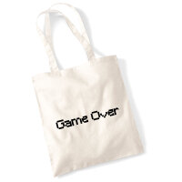 Jutebeutel Game Over Schriftzug 10 Liter