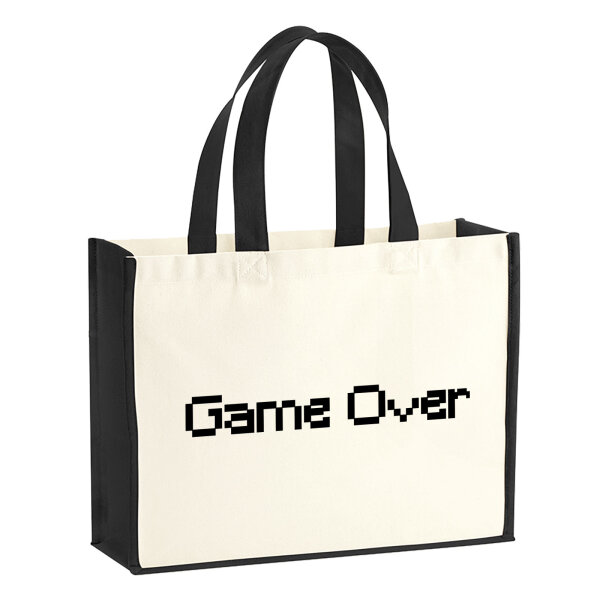 Jutetasche Game Over Schriftzug 21 Liter Black